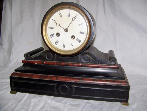 French Onyx Mantle  Clock
